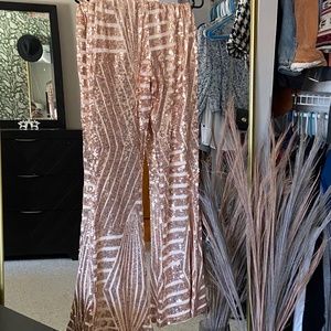 Sequin, flared, bell bottom, pants
